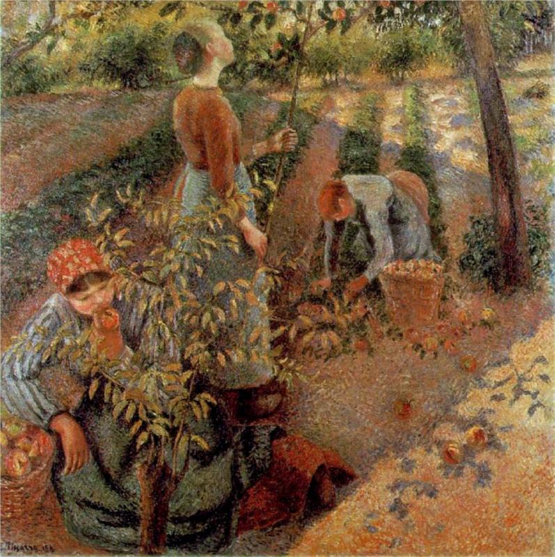 The Apple Pickers - Camille Pissarro Paintings